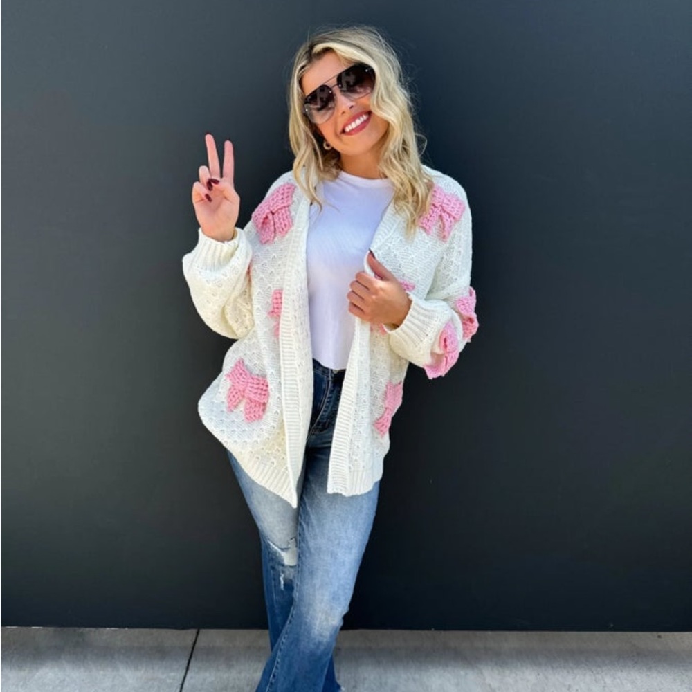 NEW CLARA BOW KNIT CARDIGAN